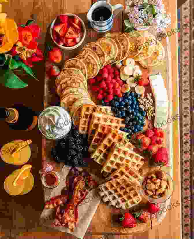 A Beautifully Decorated Christmas Breakfast Table With Pancakes, Waffles, And Fruit Hello 365 Christmas Breakfast Recipes: Best Christmas Breakfast Cookbook Ever For Beginners Ham Cookbook Sunday Brunch Cookbook Overnight Oatmeal Cookbook Make Ahead Breakfast Cookbook 1