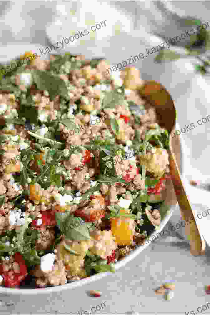 A Colorful Quinoa Salad With Roasted Vegetables And Feta Cheese Soup Makes The Meal: 150 Soul Satisfying Recipes For Soups Salads And Breads: 150 Soul Satisfying Recipes For Soup Salads And Breads