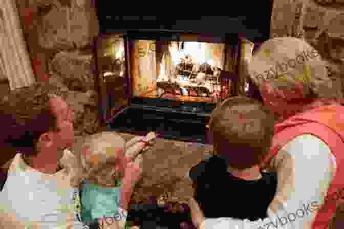 A温馨family Gathered Around A Cozy Fireplace, Lost In The Enchanting Tales From The Book. Moral Stories: Stories For Kids And The Rest Of Us