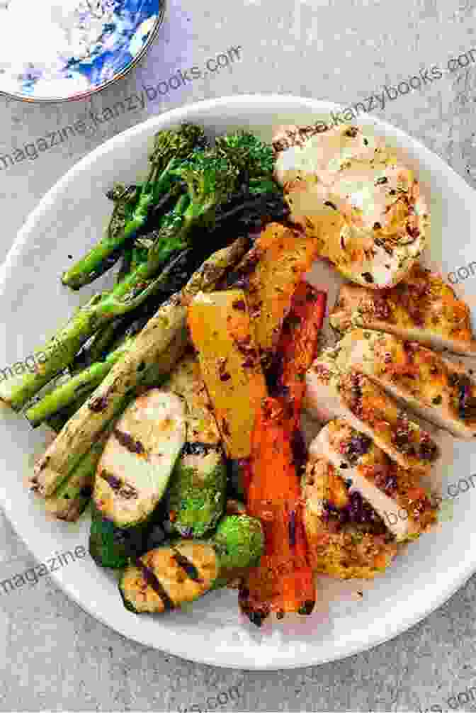 A Photo Of A Delicious Low Sodium Low Potassium Recipe, Such As A Grilled Chicken Breast With Roasted Vegetables And A Side Salad The New Renal Diet Cookbook For Beginners 2024: Easy And Tasteful Low Sodium Low Potassium Healthy Recipes To Manage Early Stages Of Kidney Disease Quickly And Easily