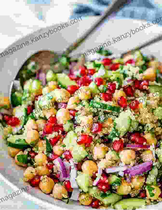 A Photo Of A Quinoa Salad With Chickpeas And Vegetables In A Bowl The New Mediterranean Fibromyalgia Diet Cookbook: Easy Recipes To Eliminate Dizziness Pain Chronic Fatigue