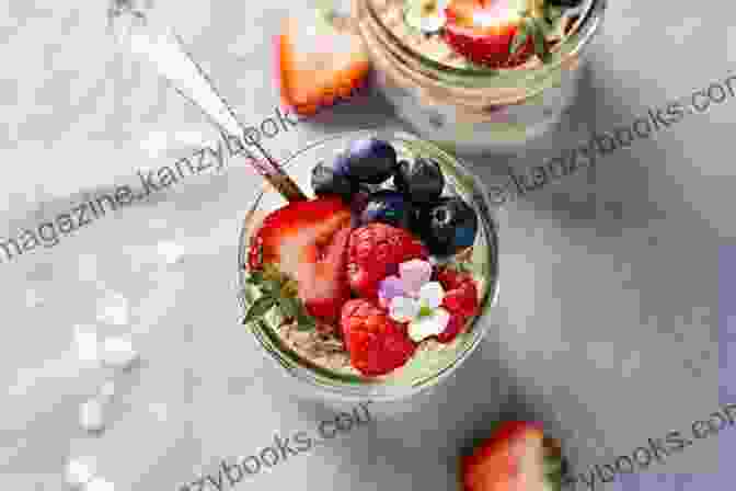 A Photo Of Berry Burst Overnight Oats In A Jar, Topped With Fresh Berries And Drizzled With Honey. The No Cook Skinny Delicious Nutritious Overnight Oats In A Jar Cookbook