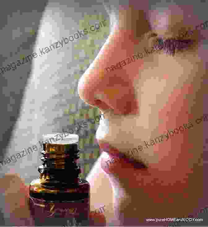 A Serene Woman Deeply Inhales Essential Oils From A Diffuser, Her Eyes Closed In Tranquility Aromatherapy: Essential Oils And The Power Of Scent For Healing Relaxation And Vitality