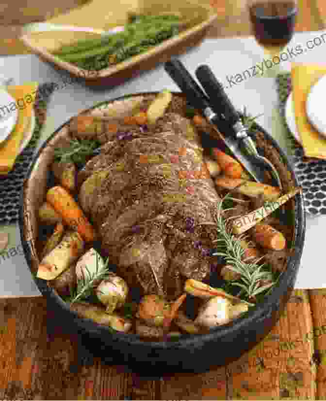 A Succulent Roasted Leg Of Lamb Garnished With Fresh Herbs And Vegetables. Carnivore Diet Cookbook: 100 Recipes For Preparing Mouthwatering Dishes