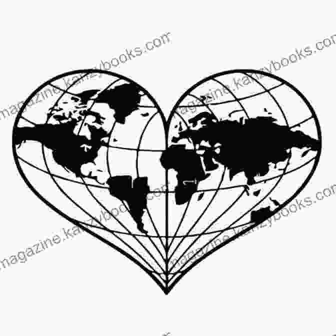 A World Map With A Heart Shaped Outline Representing The Book's Theme Of Global Human Connection In The Heart Of The World: Thoughts Stories And Prayers