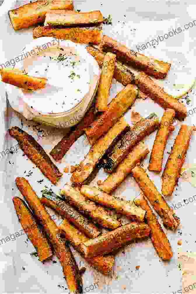 Golden Brown Keto Air Fryer Zucchini Fries Served With A Creamy Dipping Sauce Keto Air Fryer Cookbook: Ketogenic Air Fryer Recipes That Are Easy To Make And Delicious