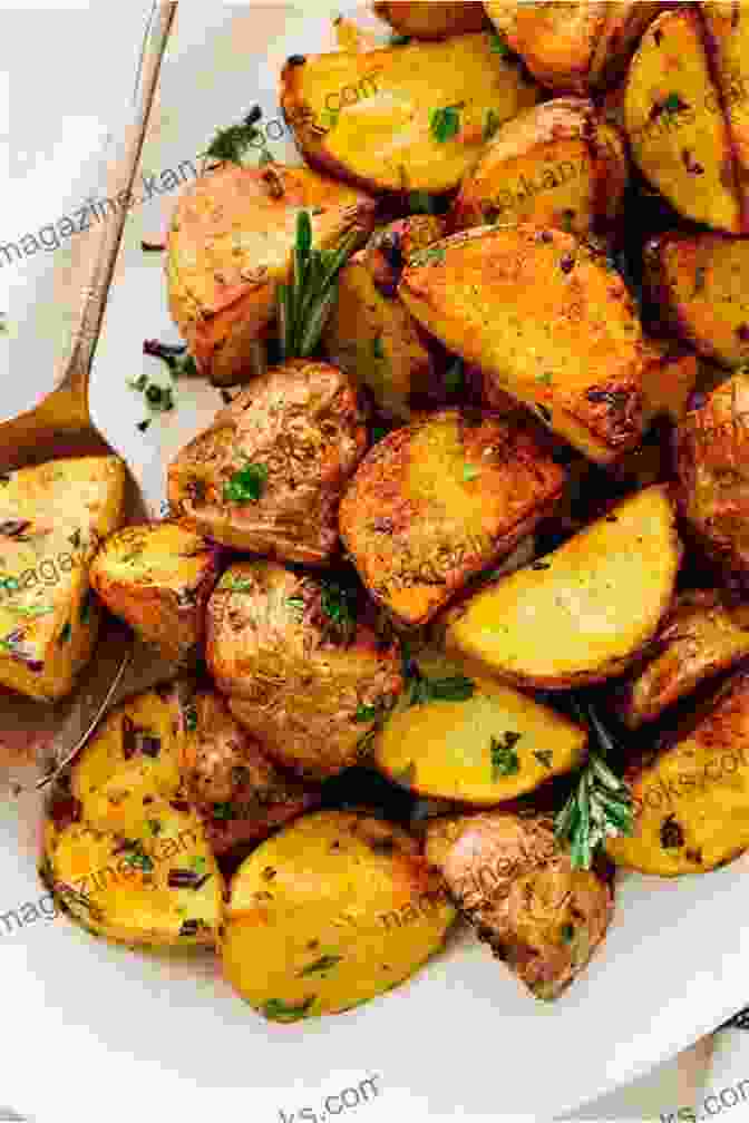 Golden Brown Roasted Canned Potatoes Served With Herbs And Garlic Canned Potatoes And Recipes Pamela K Ritter