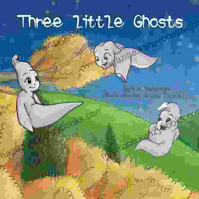 The Three Little Ghosts Gathered Around A Thanksgiving Feast, With Pumpkins And Autumn Leaves Surrounding Them. The Three Little Ghosts Thanksgiving